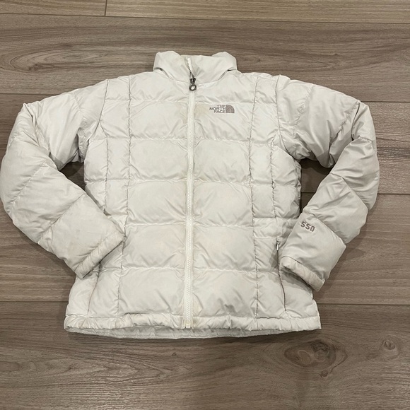 The North Face 550 Down Women's Puffer Jacket Small White Full Zip - Picture 1 of 13
